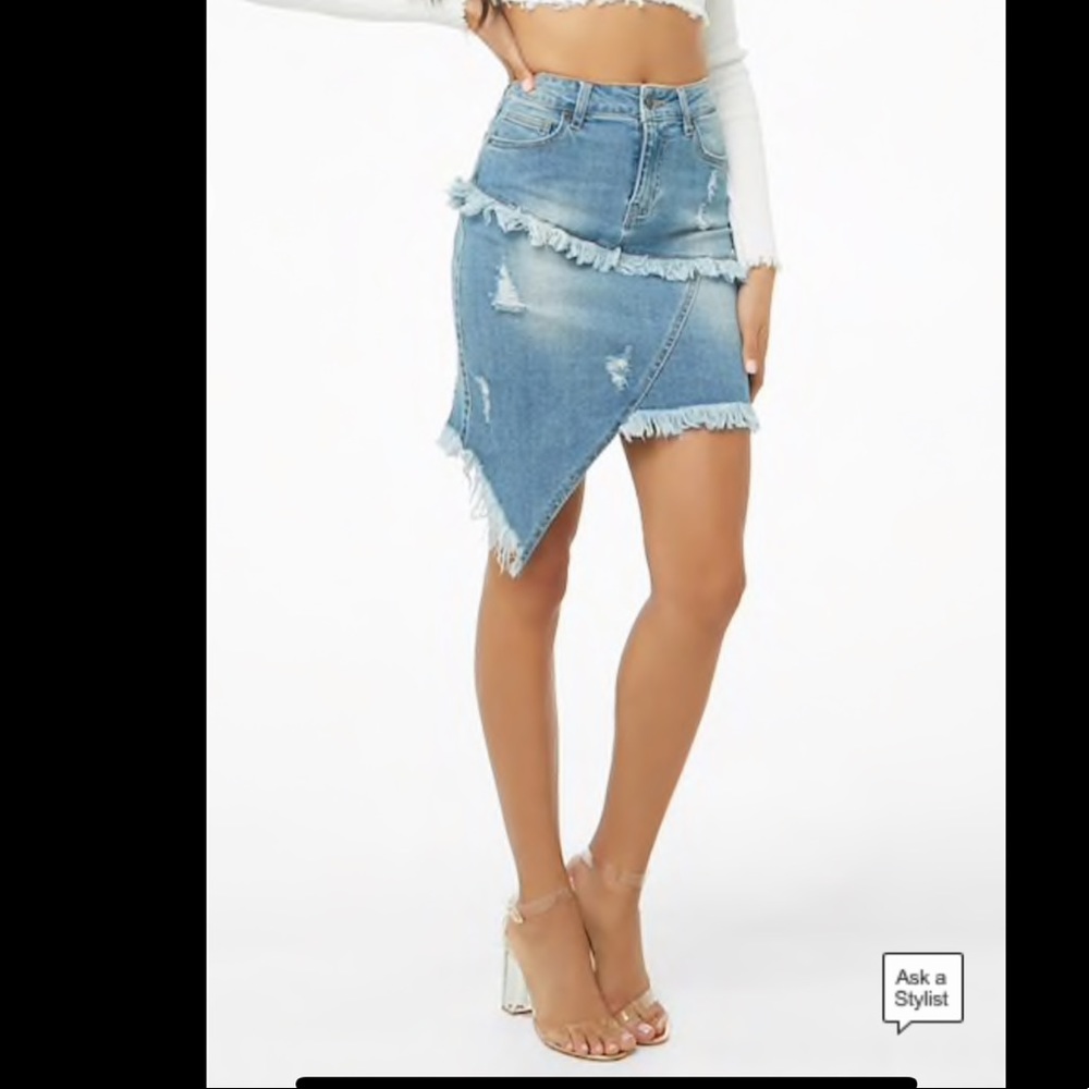 Frayed Denim Mini skirt